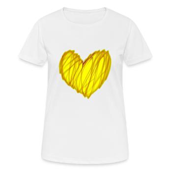 Herz gelb Geschenkidee Liebe Valentinstag - Frauen T-Shirt atmungsaktiv - Weiß - Vorne - AI Model Female 172 dark (172cm)
