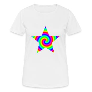 Stern Regenbogen Spirale Geschenkidee bunt - Frauen T-Shirt atmungsaktiv - Weiß - Vorne - AI Model Female 172 dark (172cm)