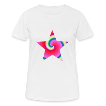 Star colorful gift idea spiral pattern - Women's Breathable T-Shirt - white - Front - AI Model Female 172 dark (172cm)