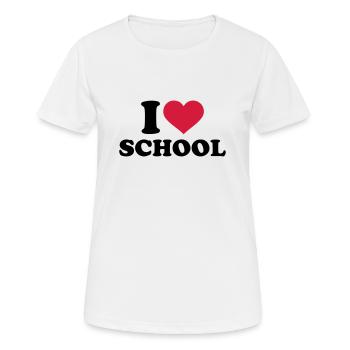 Schule - Frauen T-Shirt atmungsaktiv - Weiß - Vorne - AI Model Female 172 dark (172cm)
