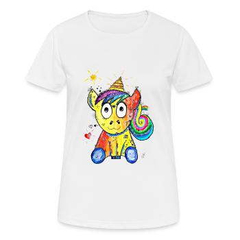 Licorne heureuse - T-shirt respirant Femme - blanc - Devant - AI Model Female 172 dark (172cm)
