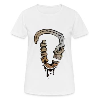 Klettern Karabiner - Frauen T-Shirt atmungsaktiv - Weiß - Vorne - AI Model Female 172 dark (172cm)