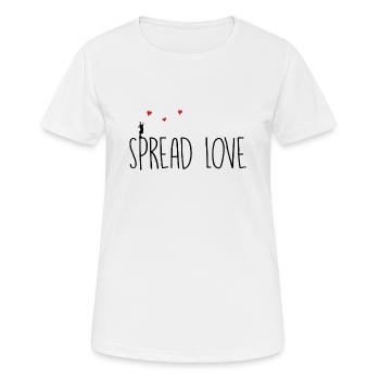 Spread Love - Frauen T-Shirt atmungsaktiv - Weiß - Vorne - AI Model Female 172 dark (172cm)