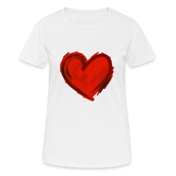 Heart Red Gift Idea Love in Love Valentine's Day - Women's Breathable T-Shirt - white - Front - AI Model Female 172 dark (172cm)