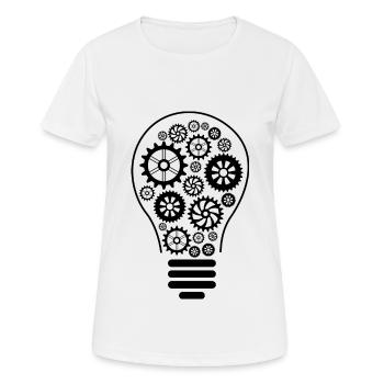 Ampoule - Ampoule - Lampe - Electricité - T-shirt respirant Femme - blanc - Devant - AI Model Female 172 dark (172cm)