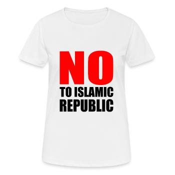 no to islamic republic - Women's Breathable T-Shirt - white - Front - AI Model Female 172 dark (172cm)