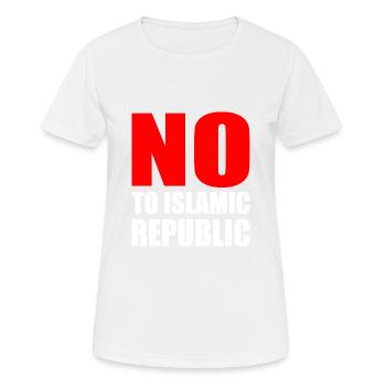 no to islamic republic - Women's Breathable T-Shirt - white - Front - AI Model Female 172 dark (172cm)