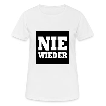 Nie wieder - Frauen T-Shirt atmungsaktiv - Weiß - Vorne - AI Model Female 172 dark (172cm)