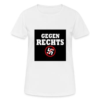 Gegen rechts - Frauen T-Shirt atmungsaktiv - Weiß - Vorne - AI Model Female 172 dark (172cm)