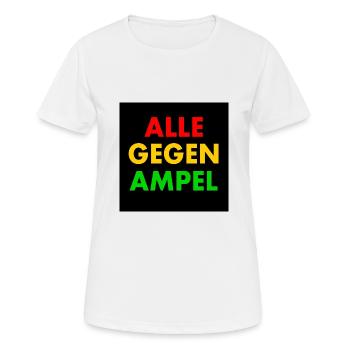 Alle gegen ampel - Frauen T-Shirt atmungsaktiv - Weiß - Vorne - AI Model Female 172 dark (172cm)
