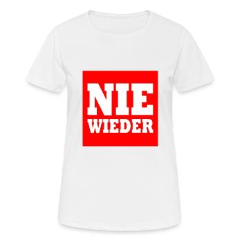 Nie wieder - Frauen T-Shirt atmungsaktiv - Weiß - Vorne - AI Model Female 172 dark (172cm)