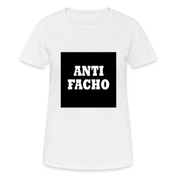 Anti facho - Frauen T-Shirt atmungsaktiv - Weiß - Vorne - AI Model Female 172 dark (172cm)