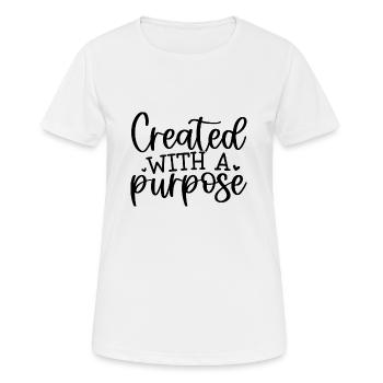 créé dans un but précis - T-shirt respirant Femme - blanc - Devant - AI Model Female 172 dark (172cm)