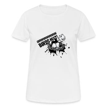 Nid d'oiseaux avec oiseau - T-shirt respirant Femme - blanc - Devant - AI Model Female 172 dark (172cm)
