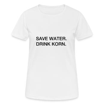 Cola Grain Black on White - Women's Breathable T-Shirt - white - Front - AI Model Female 172 dark (172cm)