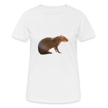 Agouti 4 - Frauen T-Shirt atmungsaktiv - Weiß - Vorne - AI Model Female 172 dark (172cm)