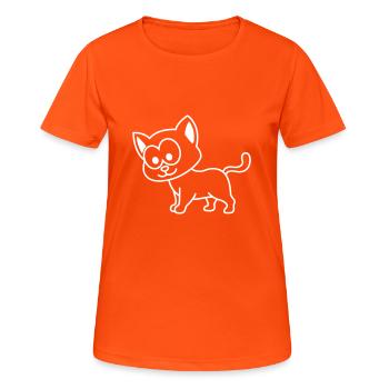 Cat Comic Animal - Women's Breathable T-Shirt - neon orange - Front - AI Model Female 172 dark (172cm)