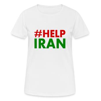 Help iran - T-shirt respirant Femme - blanc - Devant - AI Model Female 172 dark (172cm)