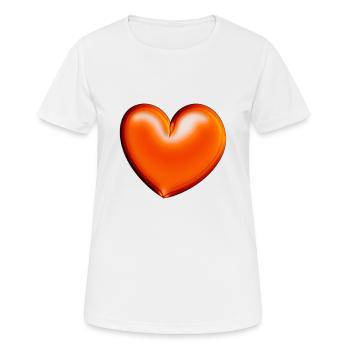 Heart orange red gift idea - Women's Breathable T-Shirt - white - Front - AI Model Female 172 dark (172cm)