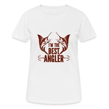 Angler Angelhaken Angelrute Sportfischer - Frauen T-Shirt atmungsaktiv - Weiß - Vorne - AI Model Female 172 dark (172cm)