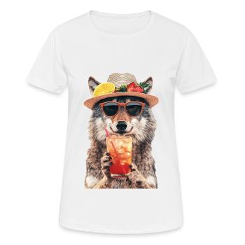 Wolf - Frauen T-Shirt atmungsaktiv - Weiß - Vorne - AI Model Female 172 dark (172cm)