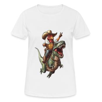 Huhn Hahn - Frauen T-Shirt atmungsaktiv - Weiß - Vorne - AI Model Female 172 dark (172cm)