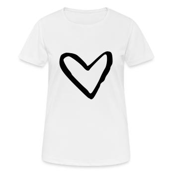 Coeur Dessin Décoration Ornement - T-shirt respirant Femme - blanc - Devant - AI Model Female 172 dark (172cm)