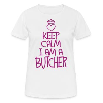 Keep Calm Butcher Cool Butcher Cadeau - T-shirt respirant Femme - blanc - Devant - AI Model Female 172 dark (172cm)