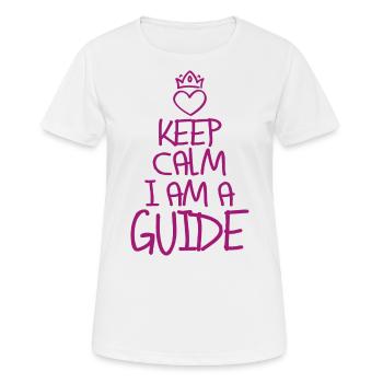 Keep Calm Guide cool guide cadeau - T-shirt respirant Femme - blanc - Devant - AI Model Female 172 dark (172cm)