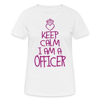 Garder calme Officier Cool Officier Cadeau - T-shirt respirant Femme - blanc - Devant - AI Model Female 172 dark (172cm)