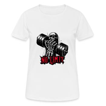 Haltère de musculation No Limit Hard Workout - T-shirt respirant Femme - blanc - Devant - AI Model Female 172 dark (172cm)