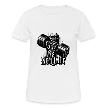 Haltère de musculation No Limit Hard Workout - T-shirt respirant Femme - blanc - Devant - AI Model Female 172 dark (172cm)