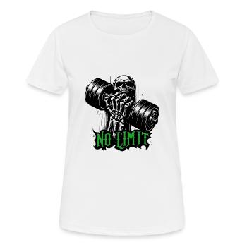 Haltère de musculation No Limit Hard Workout - T-shirt respirant Femme - blanc - Devant - AI Model Female 172 dark (172cm)
