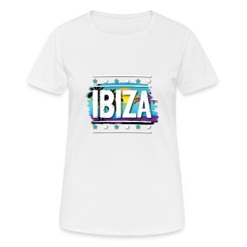 Ibiza - Frauen T-Shirt atmungsaktiv - Weiß - Vorne - AI Model Female 172 dark (172cm)