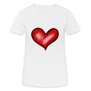 Heart Red Gift Idea Love in Love Valentine's Day - Women's Breathable T-Shirt - white - Front - AI Model Female 172 dark (172cm)
