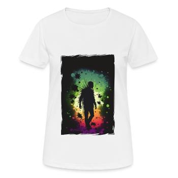 Zombie Illustration Minimalistisches Design - Frauen T-Shirt atmungsaktiv - Weiß - Vorne - AI Model Female 172 dark (172cm)