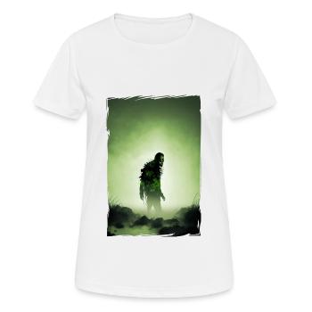 Zombie Illustration Minimalistisches Design - Frauen T-Shirt atmungsaktiv - Weiß - Vorne - AI Model Female 172 dark (172cm)
