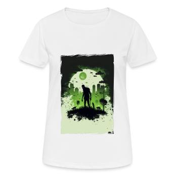 Zombie Illustration Minimalistisches Design - Frauen T-Shirt atmungsaktiv - Weiß - Vorne - AI Model Female 172 dark (172cm)