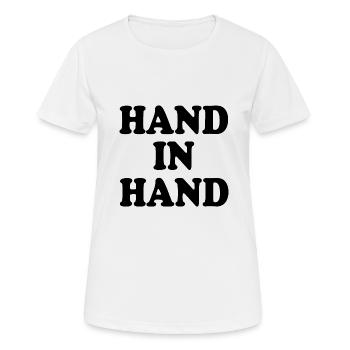 Hand in hand - Frauen T-Shirt atmungsaktiv - Weiß - Vorne - AI Model Female 172 dark (172cm)