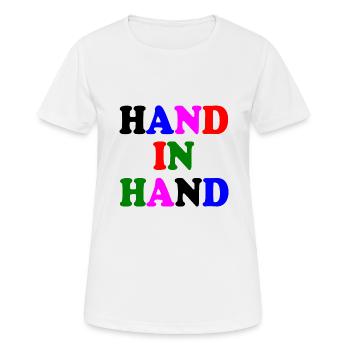 Hand in hand - Frauen T-Shirt atmungsaktiv - Weiß - Vorne - AI Model Female 172 dark (172cm)