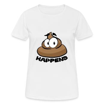 SHIT HAPPENS POOP - Frauen T-Shirt atmungsaktiv - Weiß - Vorne - AI Model Female 172 dark (172cm)