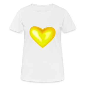 Heart yellow gift idea - Women's Breathable T-Shirt - white - Front - AI Model Female 172 dark (172cm)
