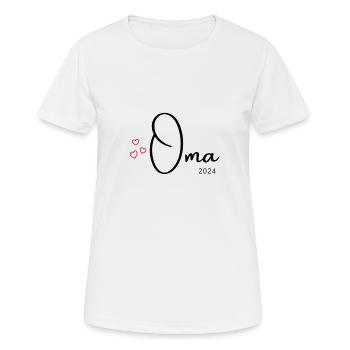 Oma 2024 - Frauen T-Shirt atmungsaktiv - Weiß - Vorne - AI Model Female 172 dark (172cm)