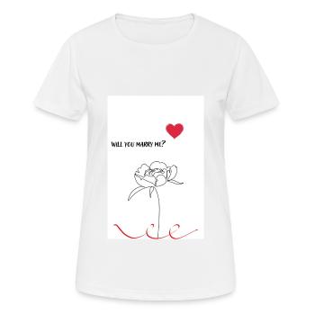 Marry me - Frauen T-Shirt atmungsaktiv - Weiß - Vorne - AI Model Female 172 dark (172cm)