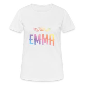 Emma - Frauen T-Shirt atmungsaktiv - Weiß - Vorne - AI Model Female 172 dark (172cm)