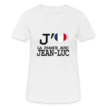 Ich liebe Frankreich mit Jean Luc - Frauen T-Shirt atmungsaktiv - Weiß - Vorne - AI Model Female 172 dark (172cm)