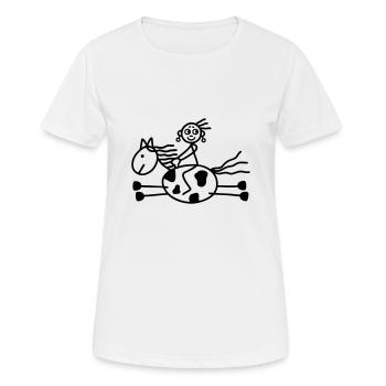 Reiterin - Westernreiten - Frauen T-Shirt atmungsaktiv - Weiß - Vorne - AI Model Female 172 dark (172cm)