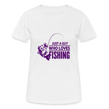 Angler Angelhaken Angelrute Sportfischer - Frauen T-Shirt atmungsaktiv - Weiß - Vorne - AI Model Female 172 dark (172cm)