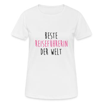 Reiseführer Reiseführerin Führer Tourismus Tourist - Frauen T-Shirt atmungsaktiv - Weiß - Vorne - AI Model Female 172 dark (172cm)