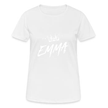 Emma - Frauen T-Shirt atmungsaktiv - Weiß - Vorne - AI Model Female 172 dark (172cm)